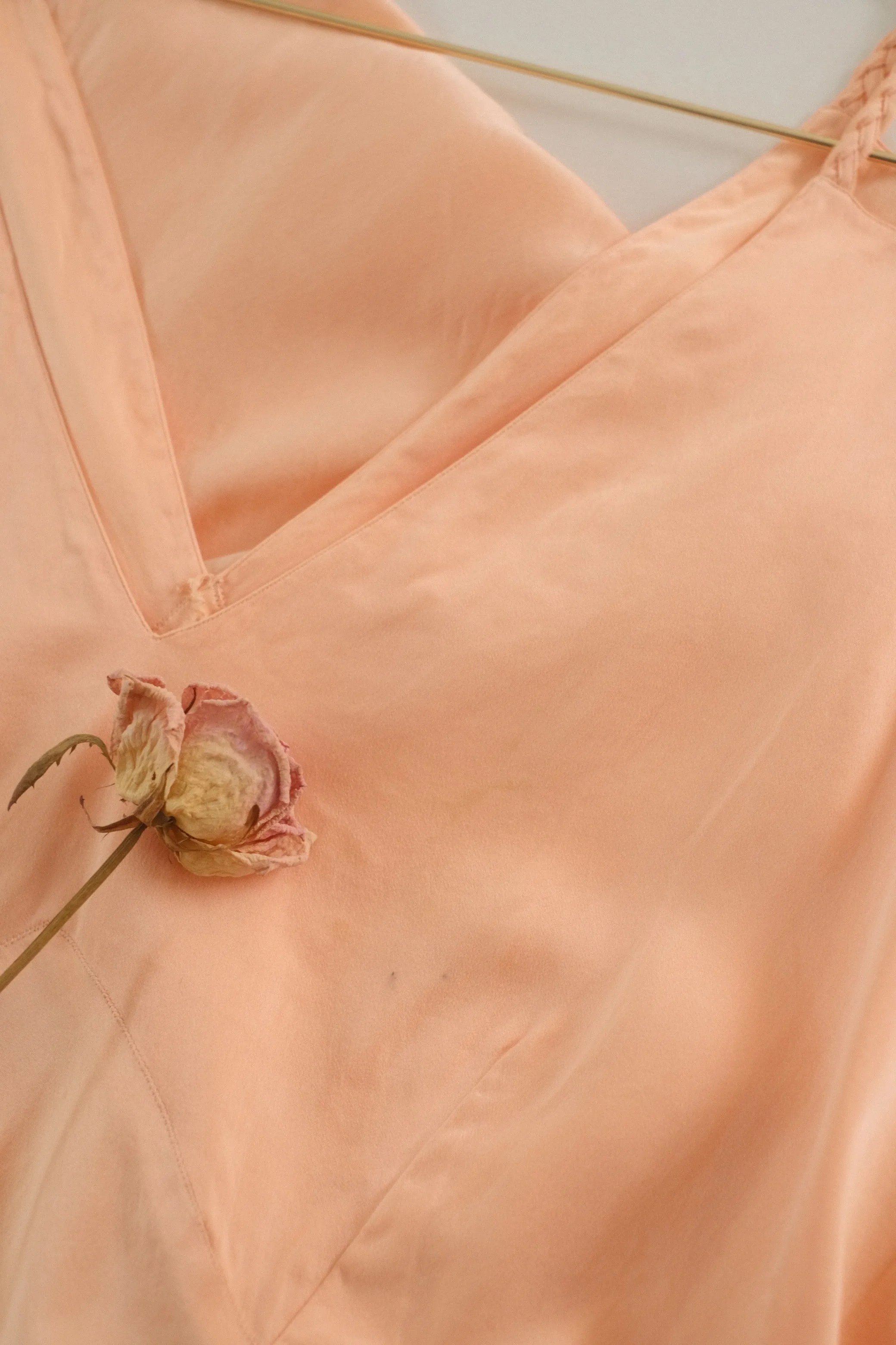 1940s Peach Romantic Slip Gown