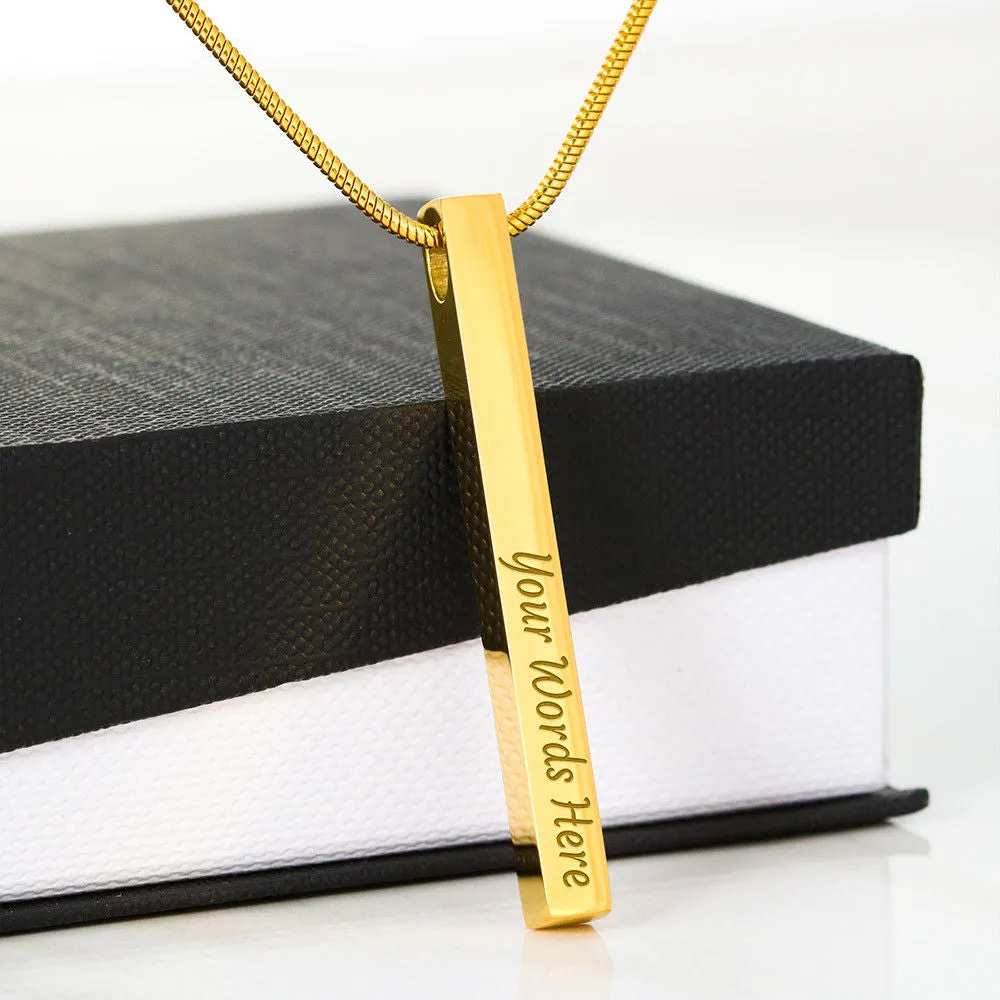 2 Sided Custom Bar Necklace With Romantic Message Card Gifts For Her