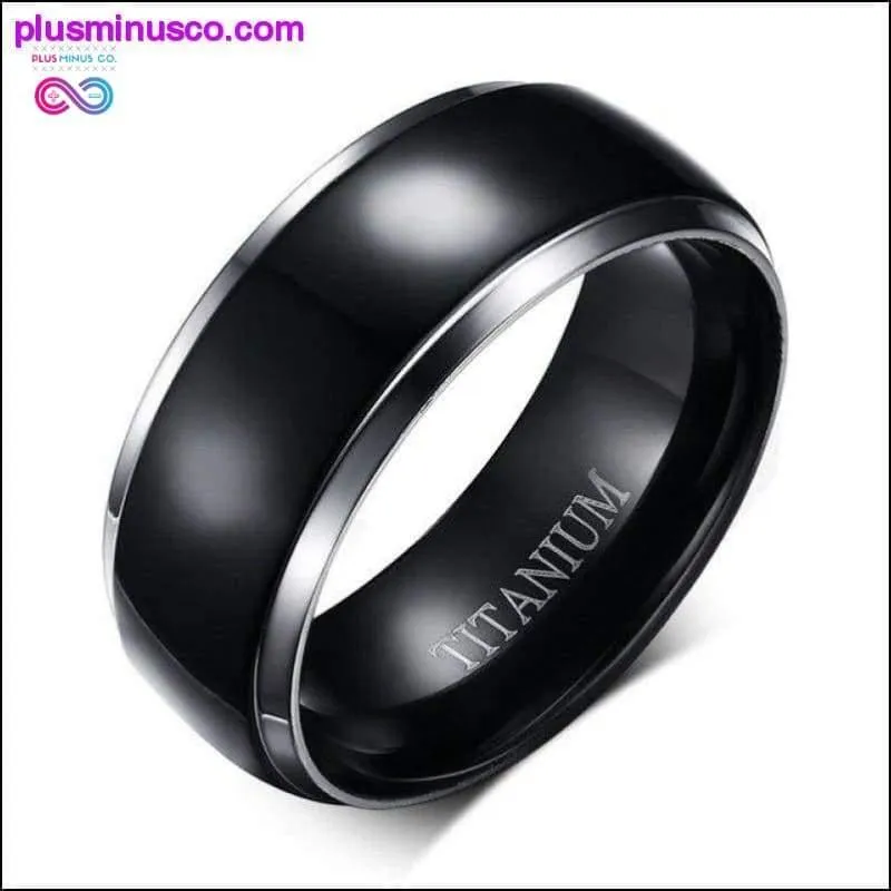 8mm Men Black Titanium Casual Light Nordic Ring