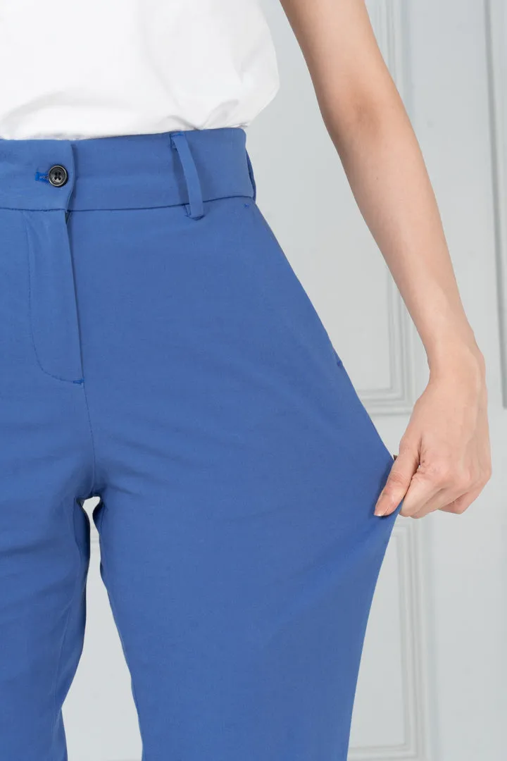 Airforce Blue Stretch Chinos - Women