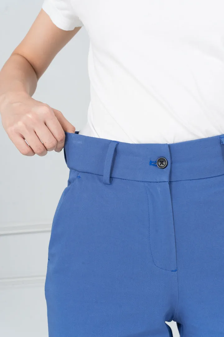 Airforce Blue Stretch Chinos - Women