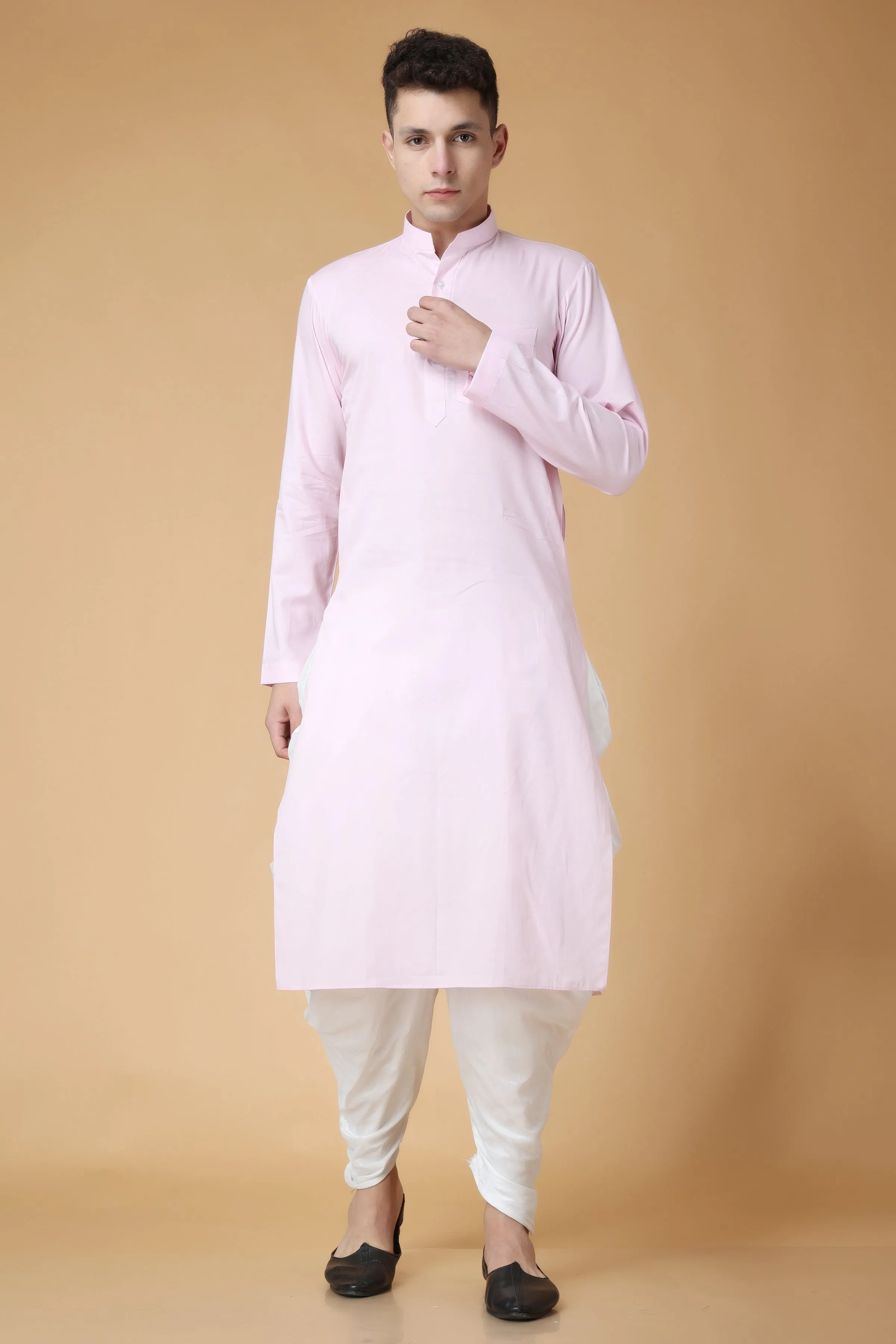 Almond Pink Cotton Kurta