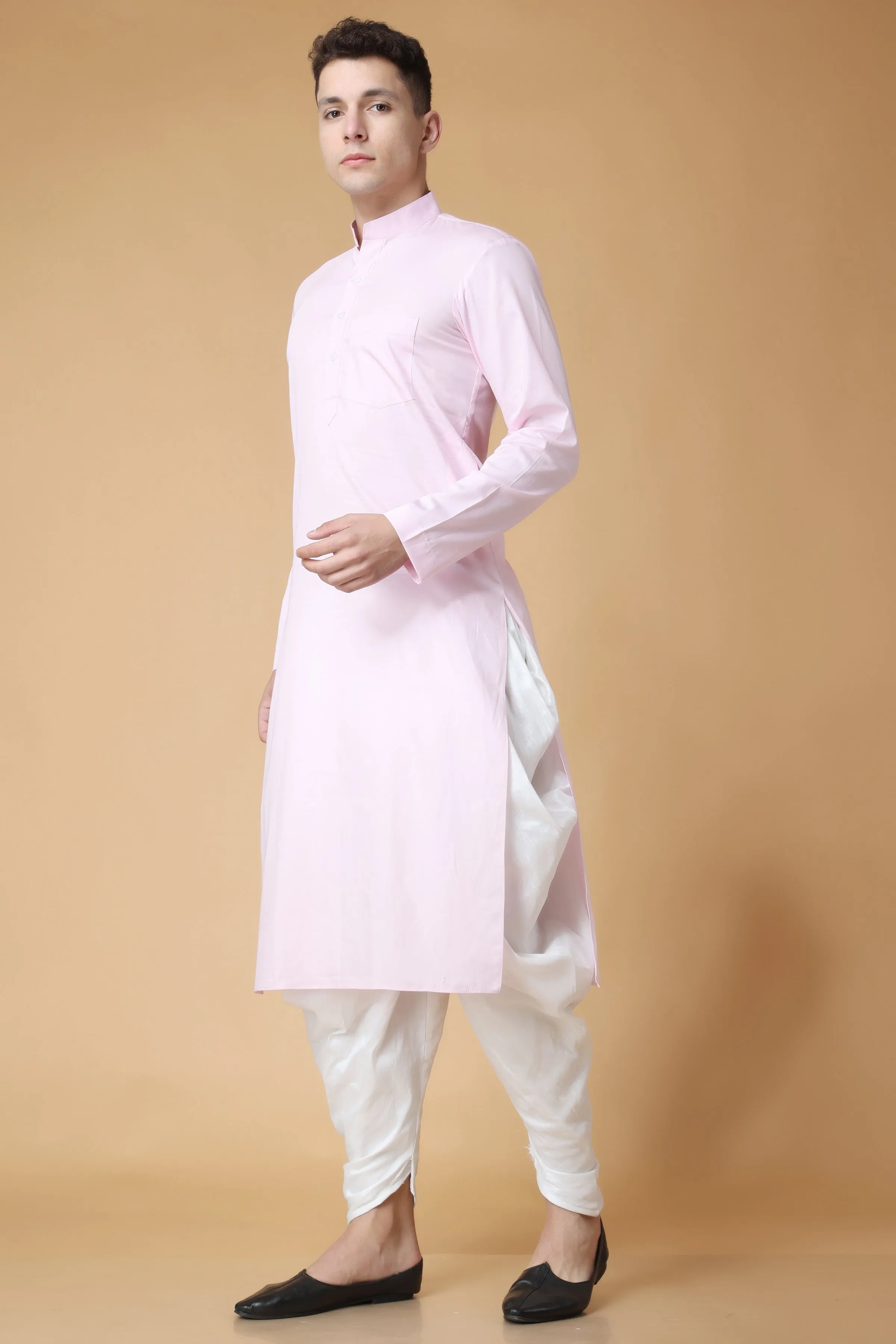 Almond Pink Cotton Kurta