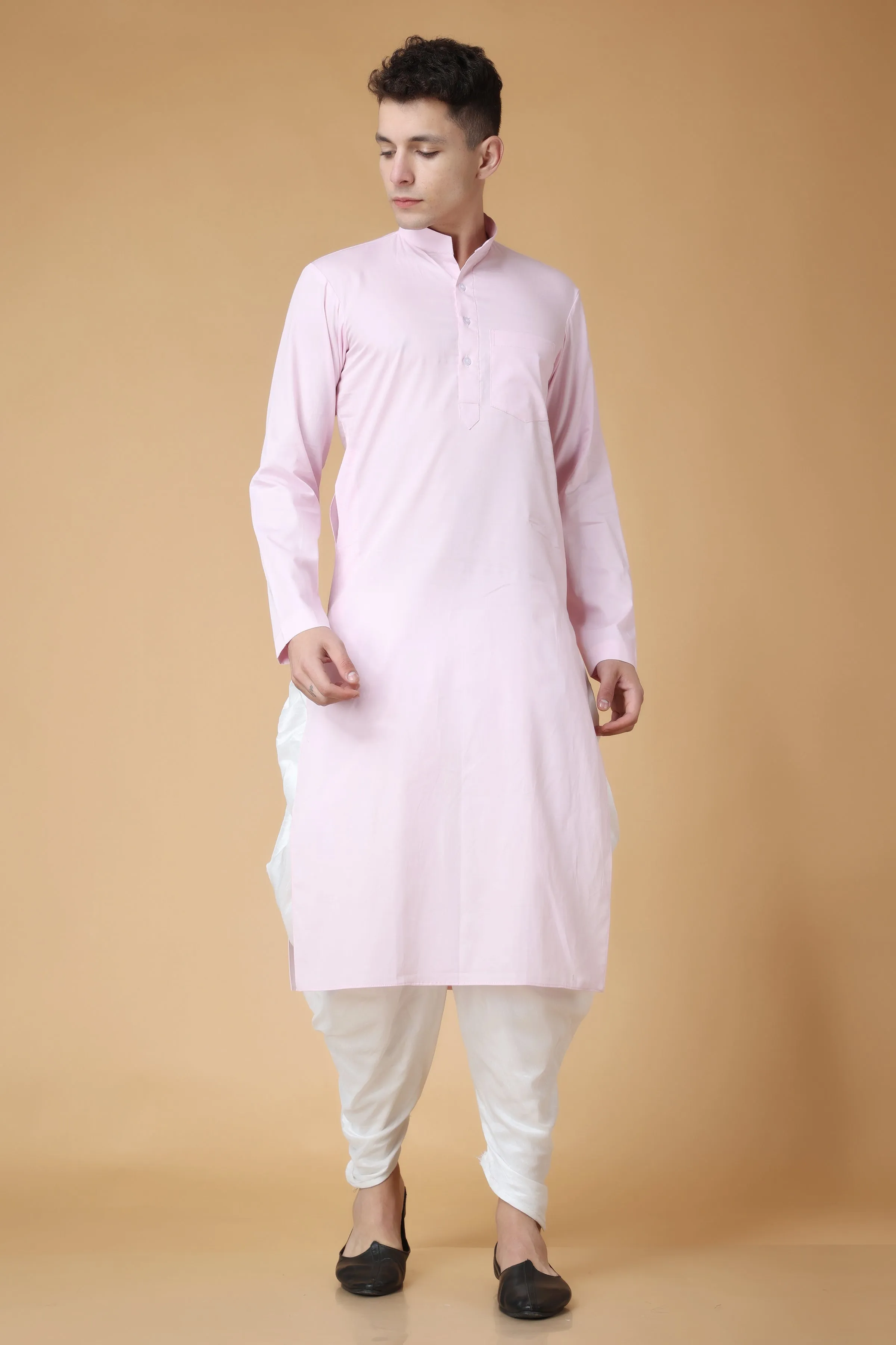 Almond Pink Cotton Kurta