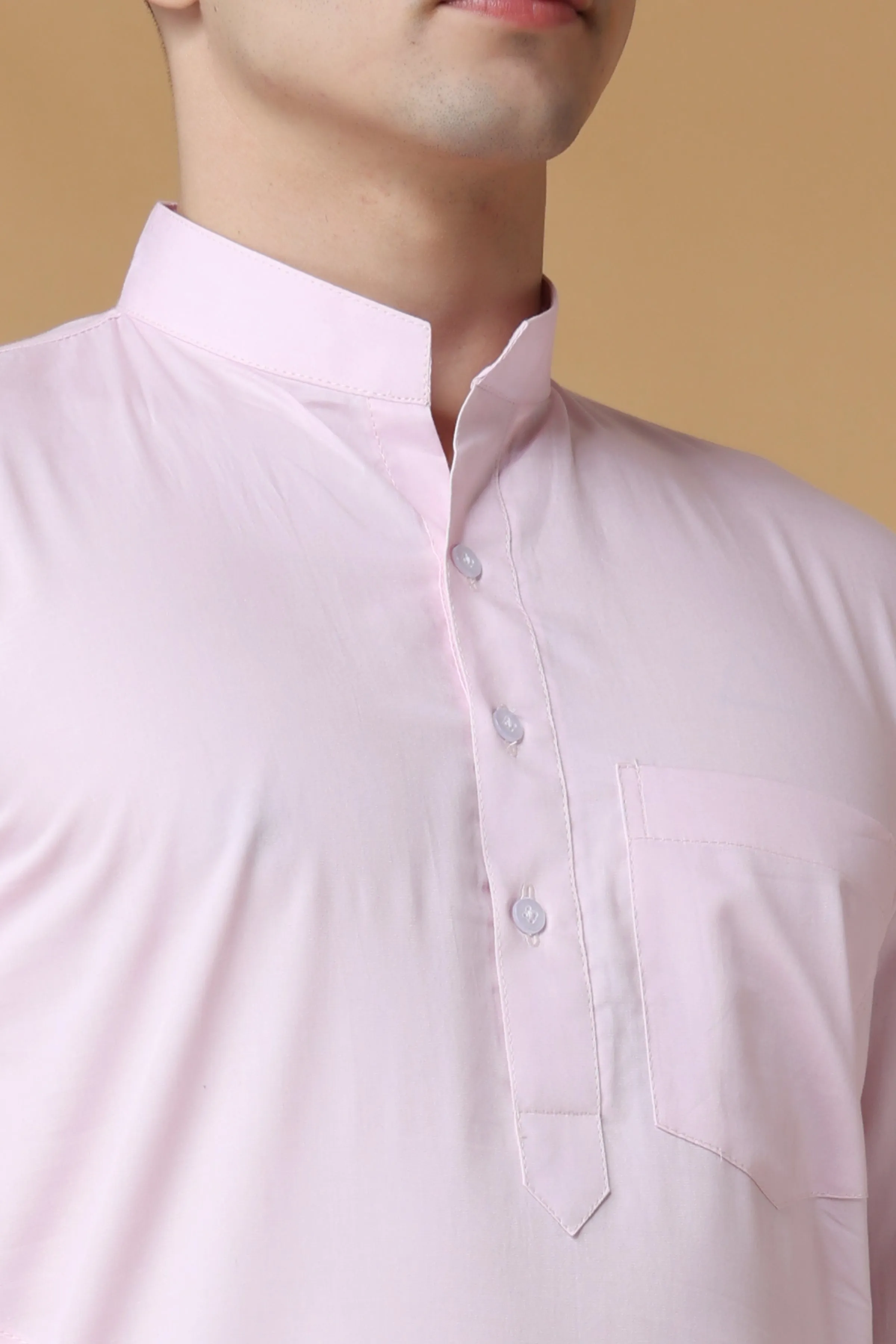 Almond Pink Cotton Kurta