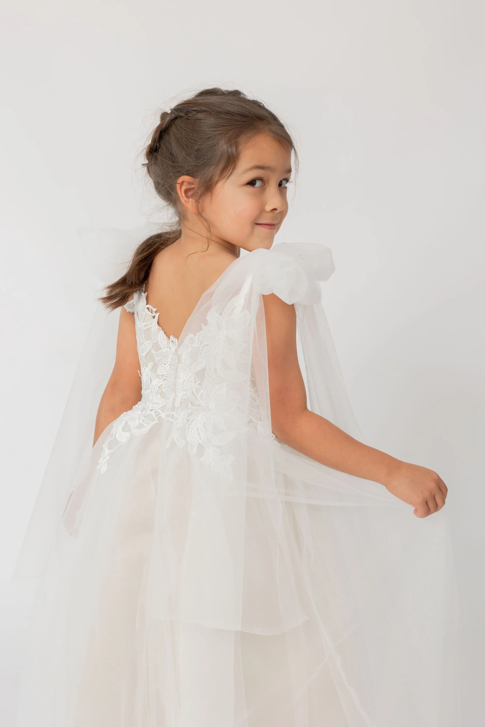 Anastasia - Romantic style lace flower girl dress