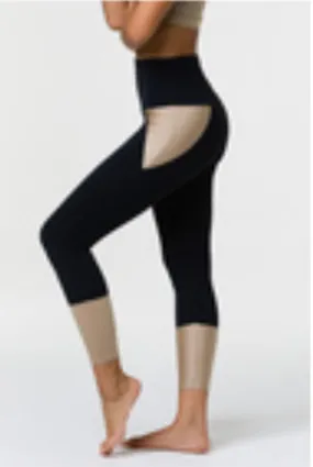 Athletic Midi Legging -Black&Gold