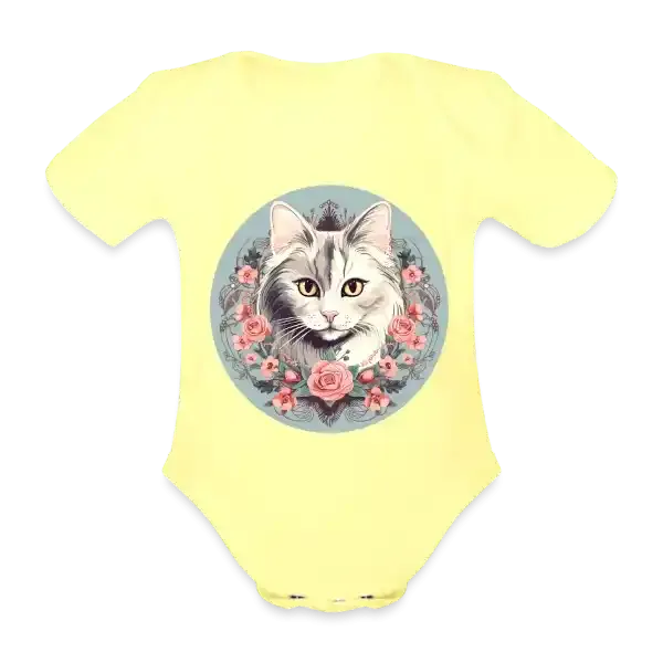 Baby Bio-Body mit Katzenmotiv "Romantic Cat"