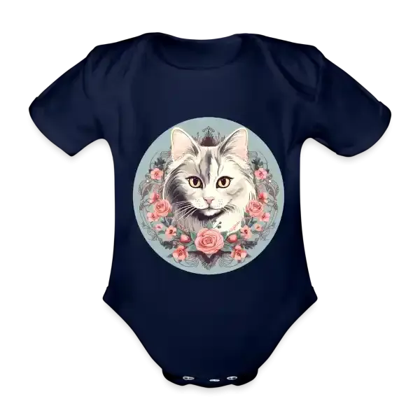 Baby Bio-Body mit Katzenmotiv "Romantic Cat"