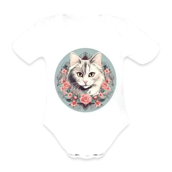 Baby Bio-Body mit Katzenmotiv "Romantic Cat"