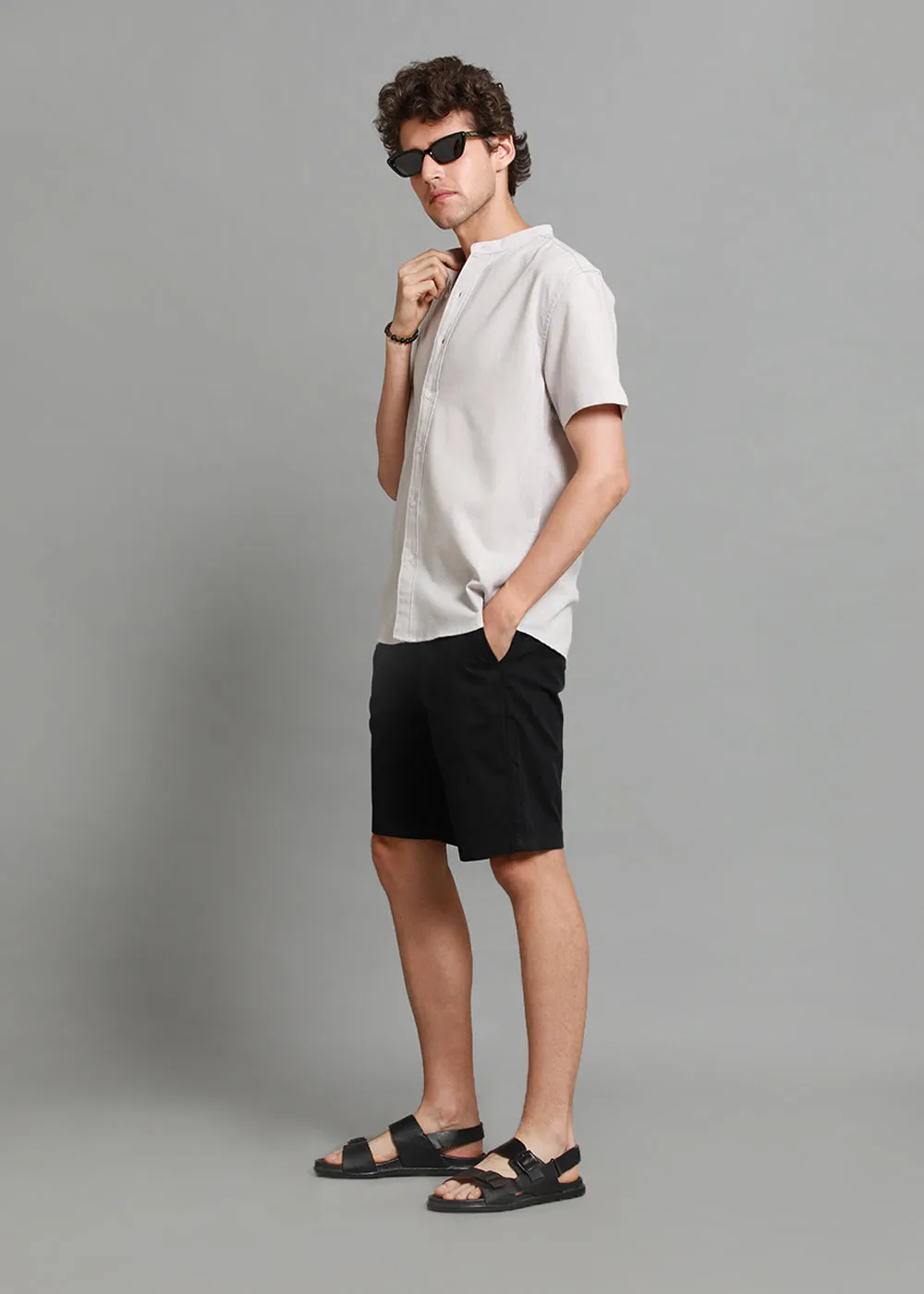 Black Cotton Shorts