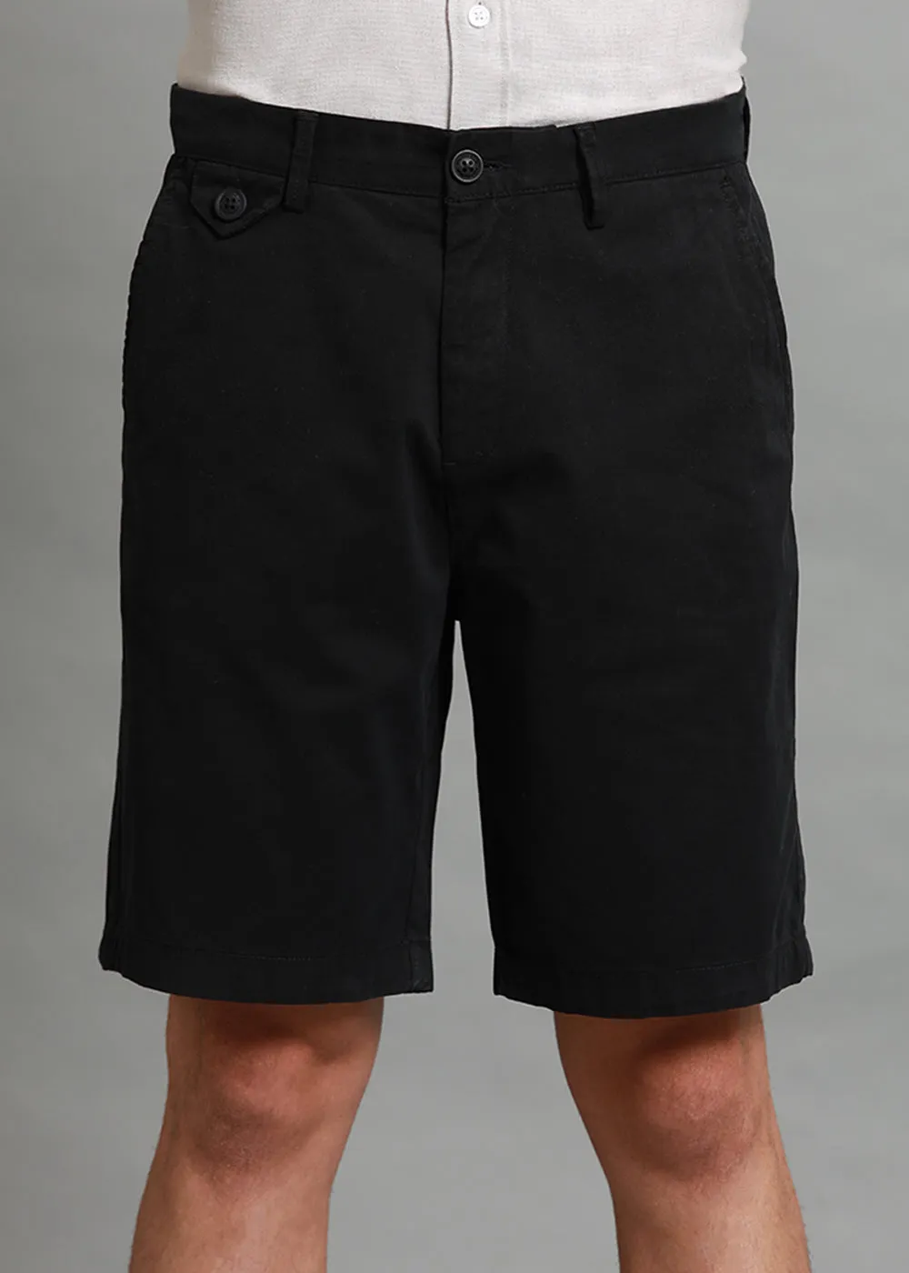 Black Cotton Shorts