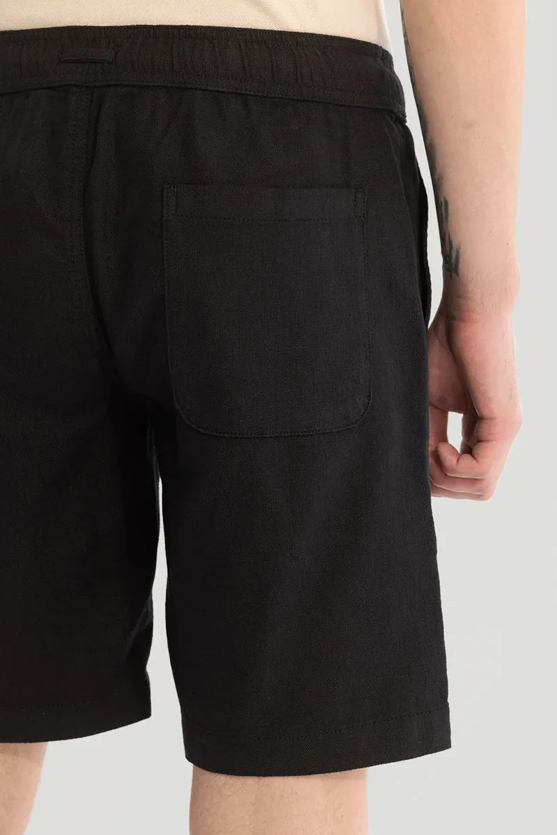 Black Cotton Shorts