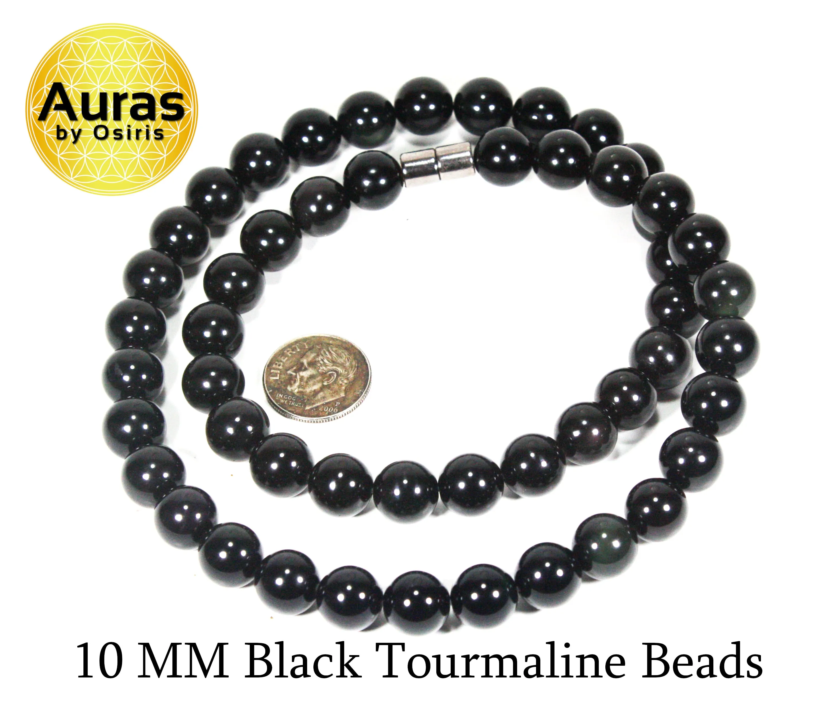 Black Tourmaline Necklace for Men 10mm