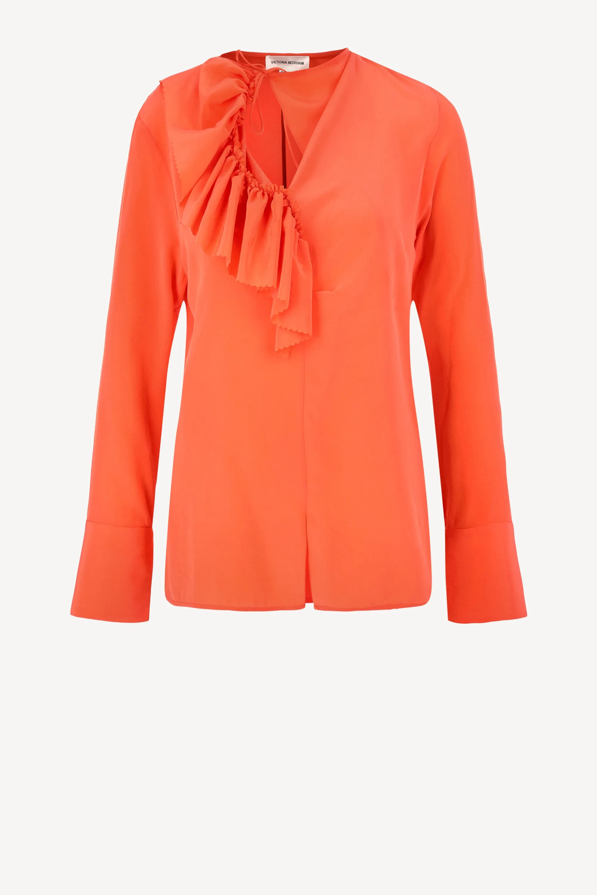 Bluse Romantic Ruffle in Coral