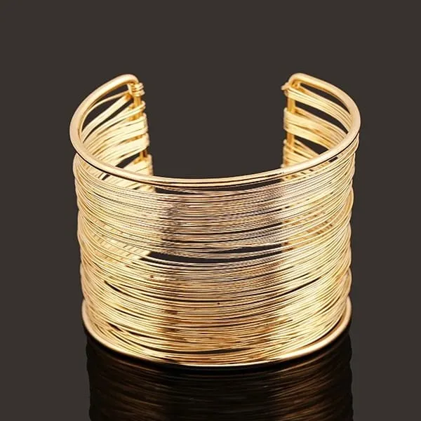 Bracciale Donna Rigido Fili Metallici Casual Elegante Gioiello