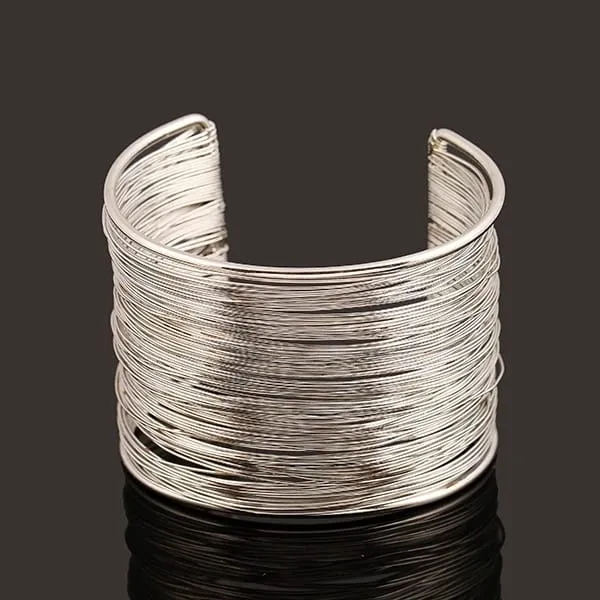 Bracciale Donna Rigido Fili Metallici Casual Elegante Gioiello