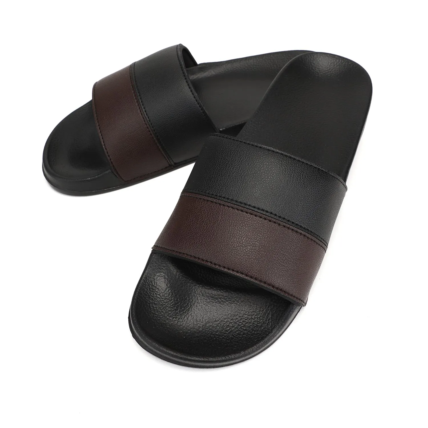 Camp Men Black Colour Block Slides