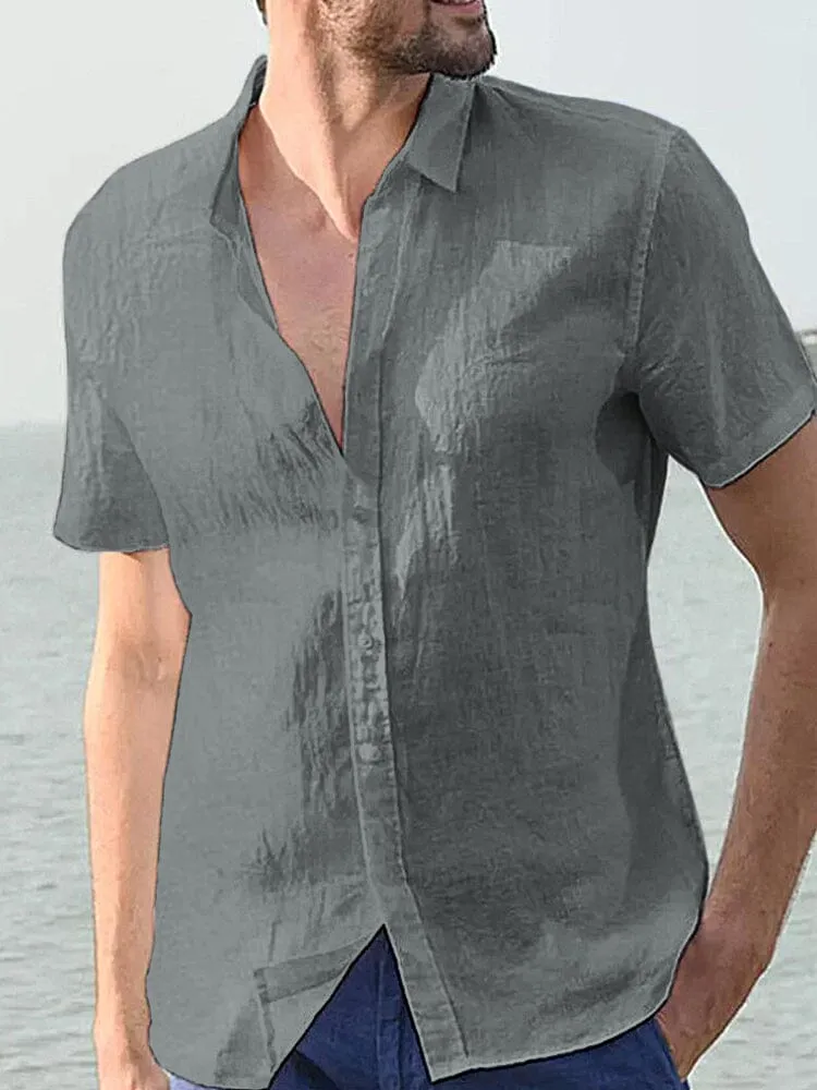 Casual Cotton Linen Button Shirt