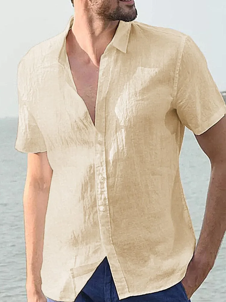 Casual Cotton Linen Button Shirt