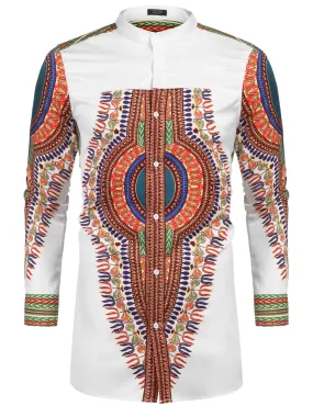 Casual Ethnic Graphic Long Shirt (US Only)