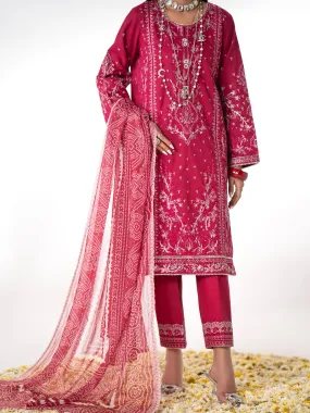 Casual Lite "Gul Posh" Embroidered Cotton Suit - Pink