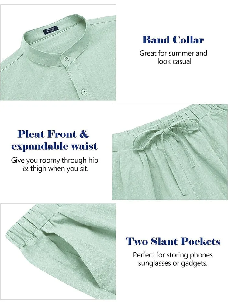 Casual Pure Cotton Beach Shirt Sets (US Only)