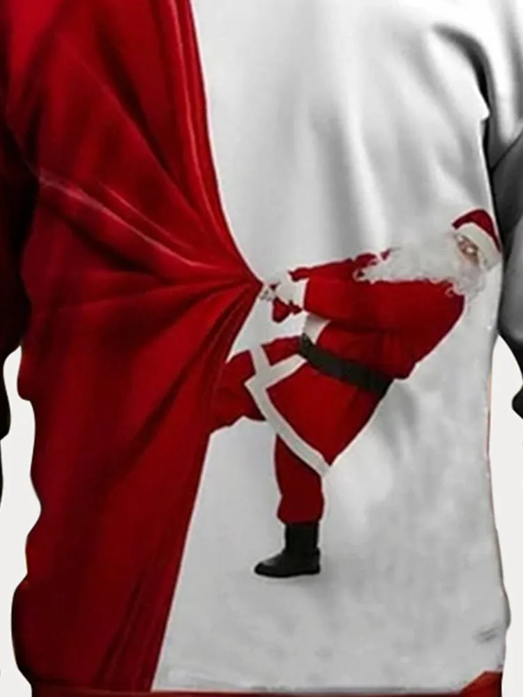 Casual Santa Claus Print Sweatshirt