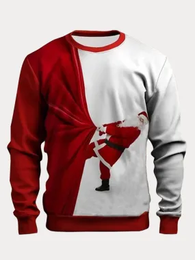 Casual Santa Claus Print Sweatshirt