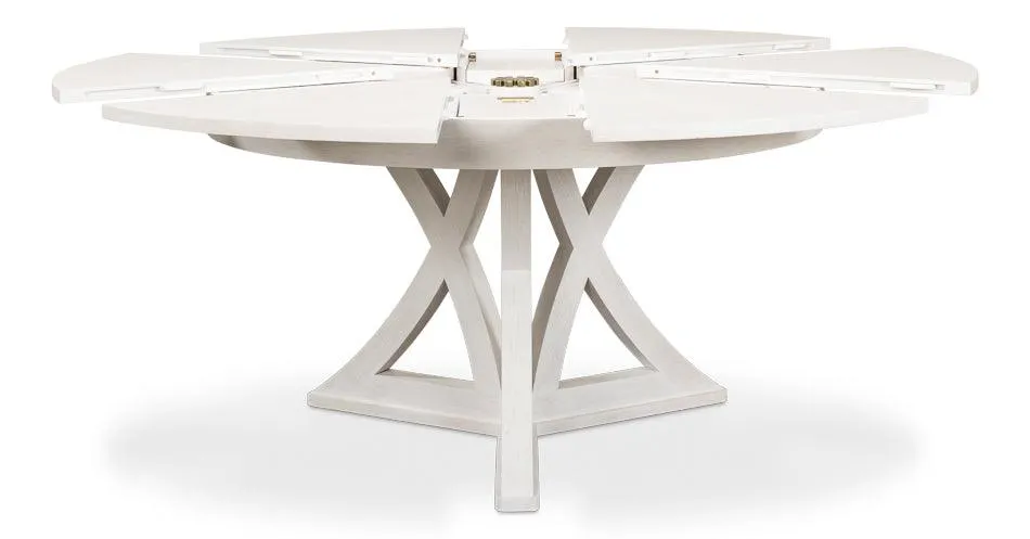 Casual White Jupe Dining Table, 45-56"