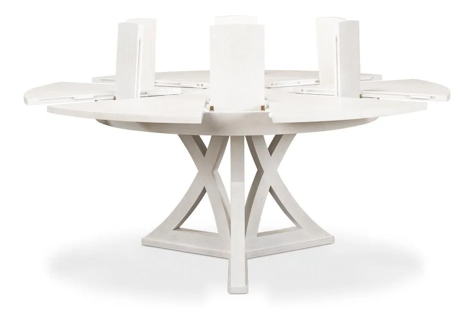 Casual White Jupe Dining Table, 45-56"