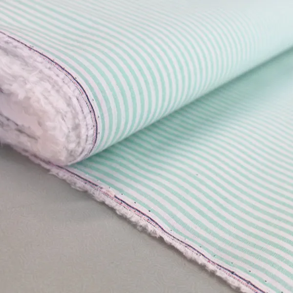 Chambray Cotton - Mint - Stripe