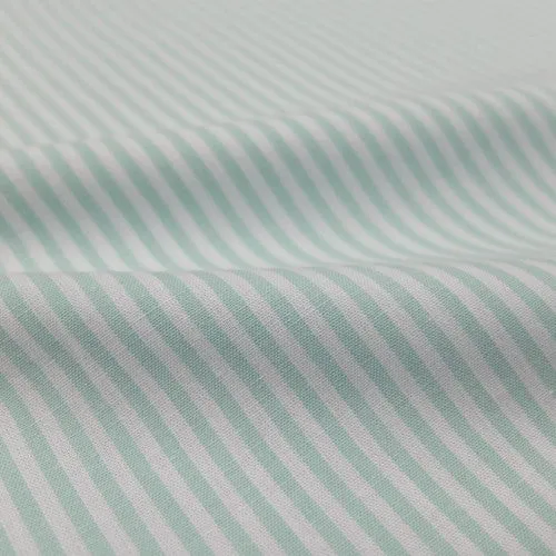 Chambray Cotton - Mint - Stripe