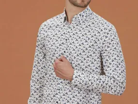 Chemise casual à imprimé beige "Mae"