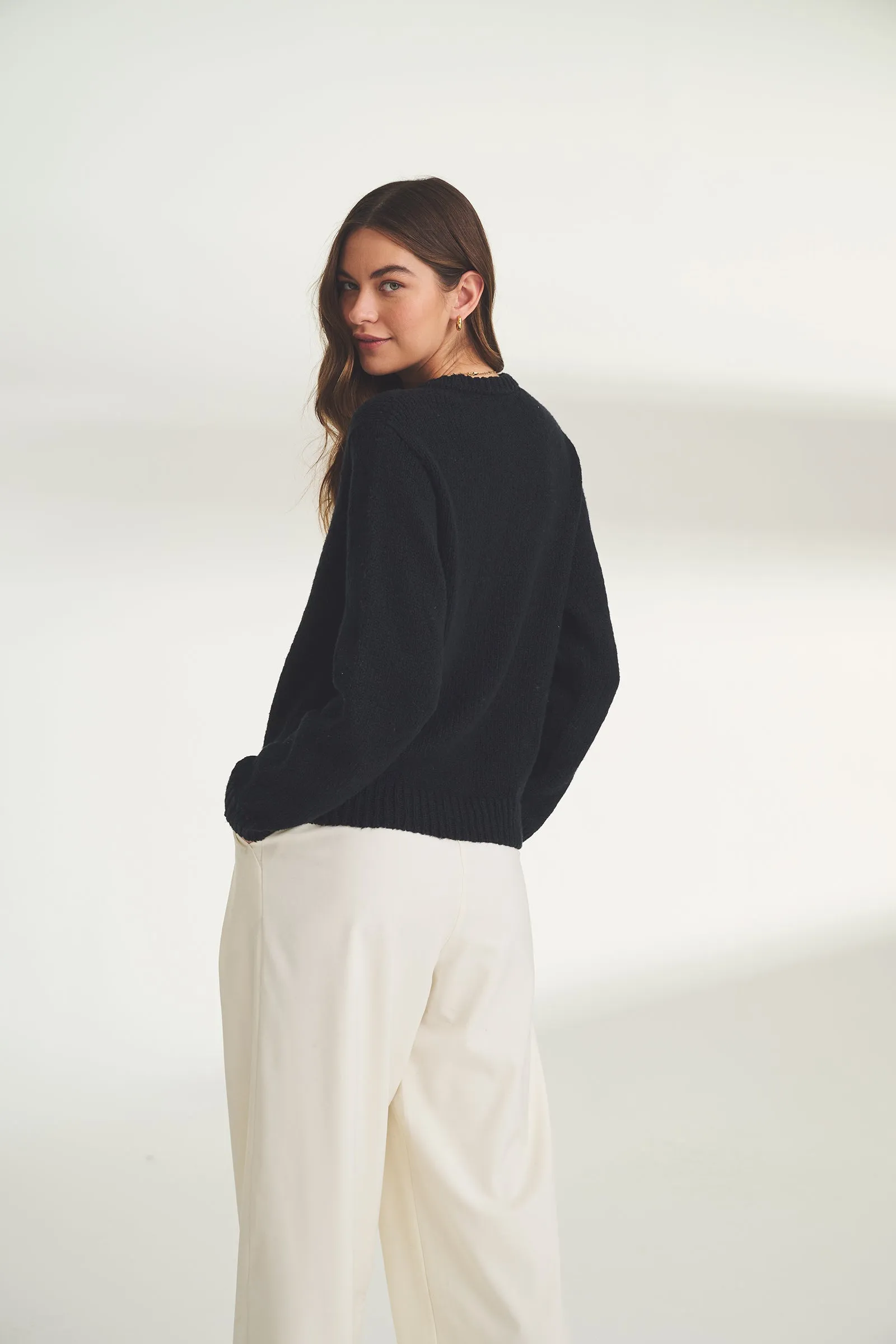 Chunky Cotton Crewneck Sweater