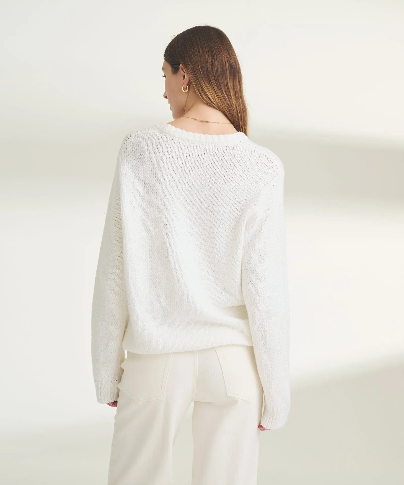 Chunky Cotton Crewneck Sweater