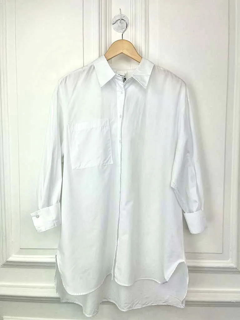 Cotton Pocket Shirt - White