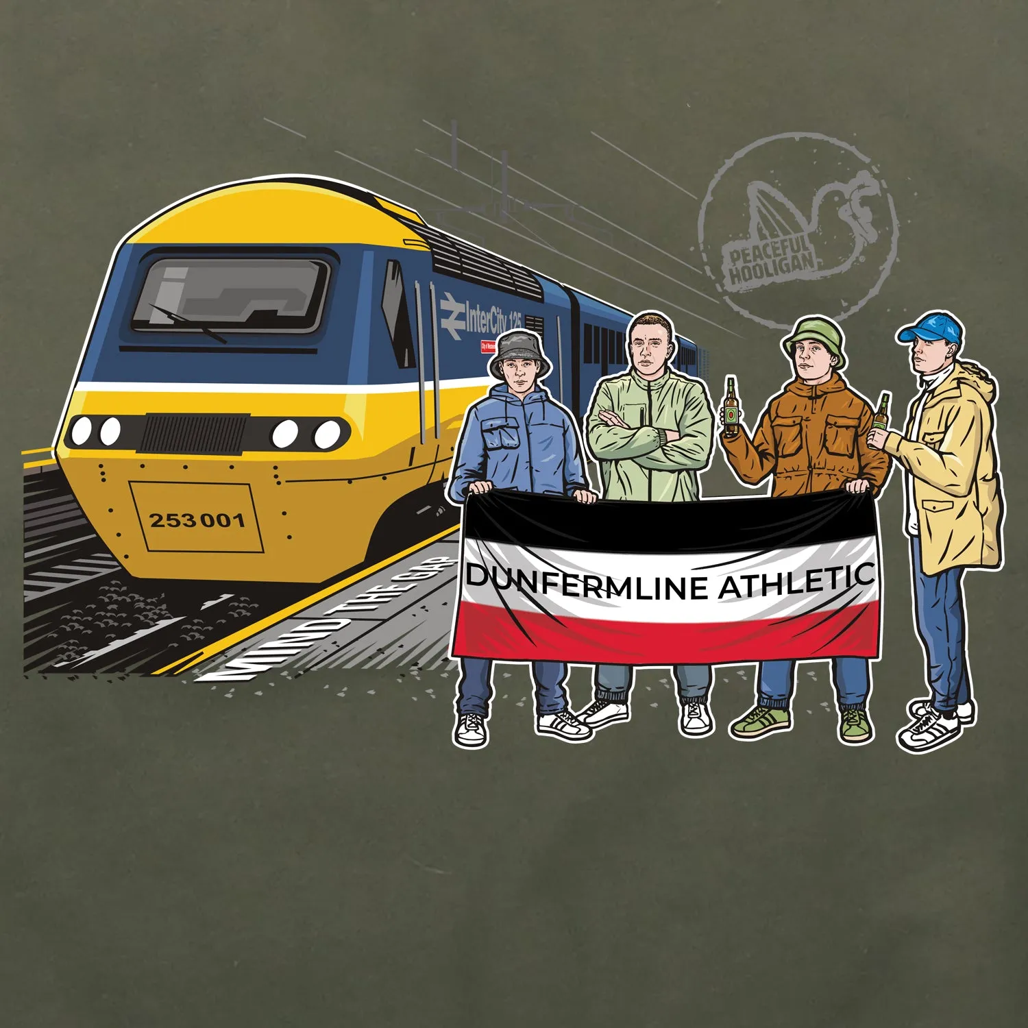 Dunfermline Athletic Excursions Hoodie Olive