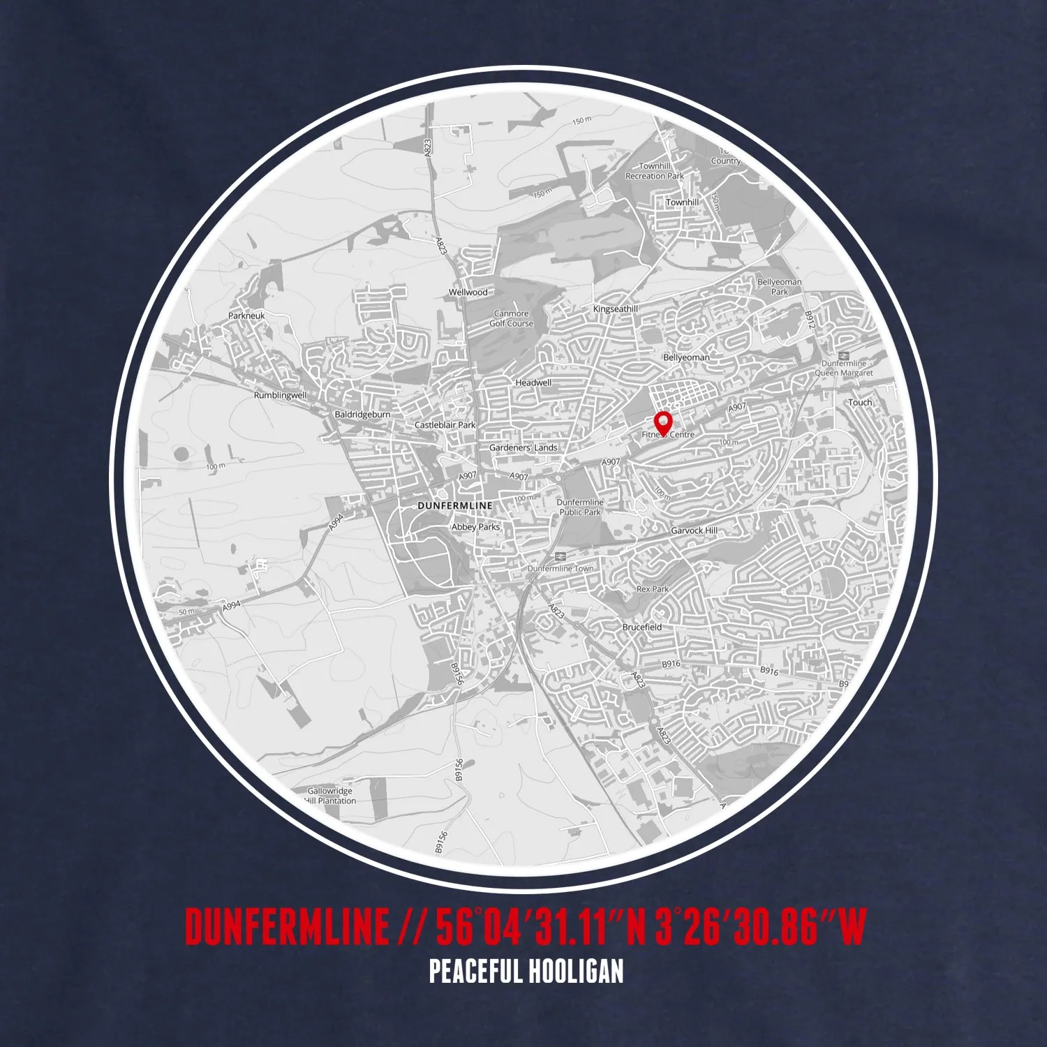 Dunfermline Athletic Location Hoodie Navy