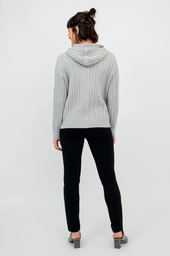 Elsie Sweater, Silver, Cotton