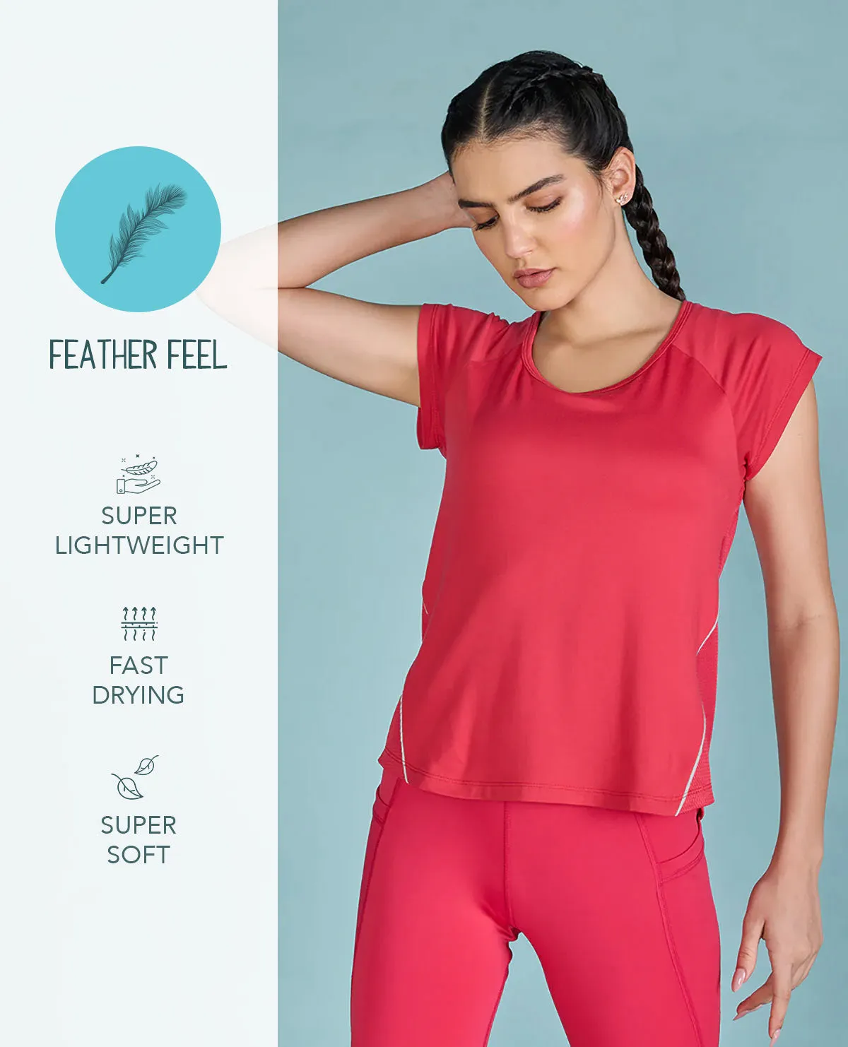 Feather Feel Running Top With Back Tape