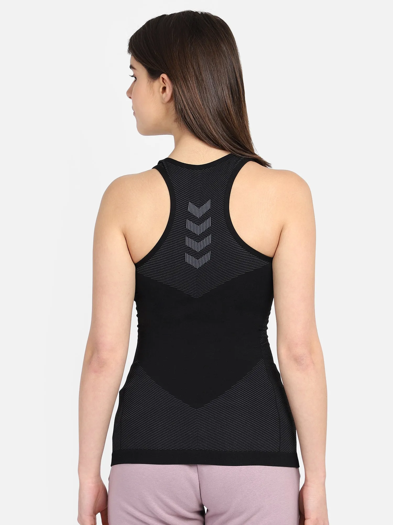 First Seamless Women Black Tank Top