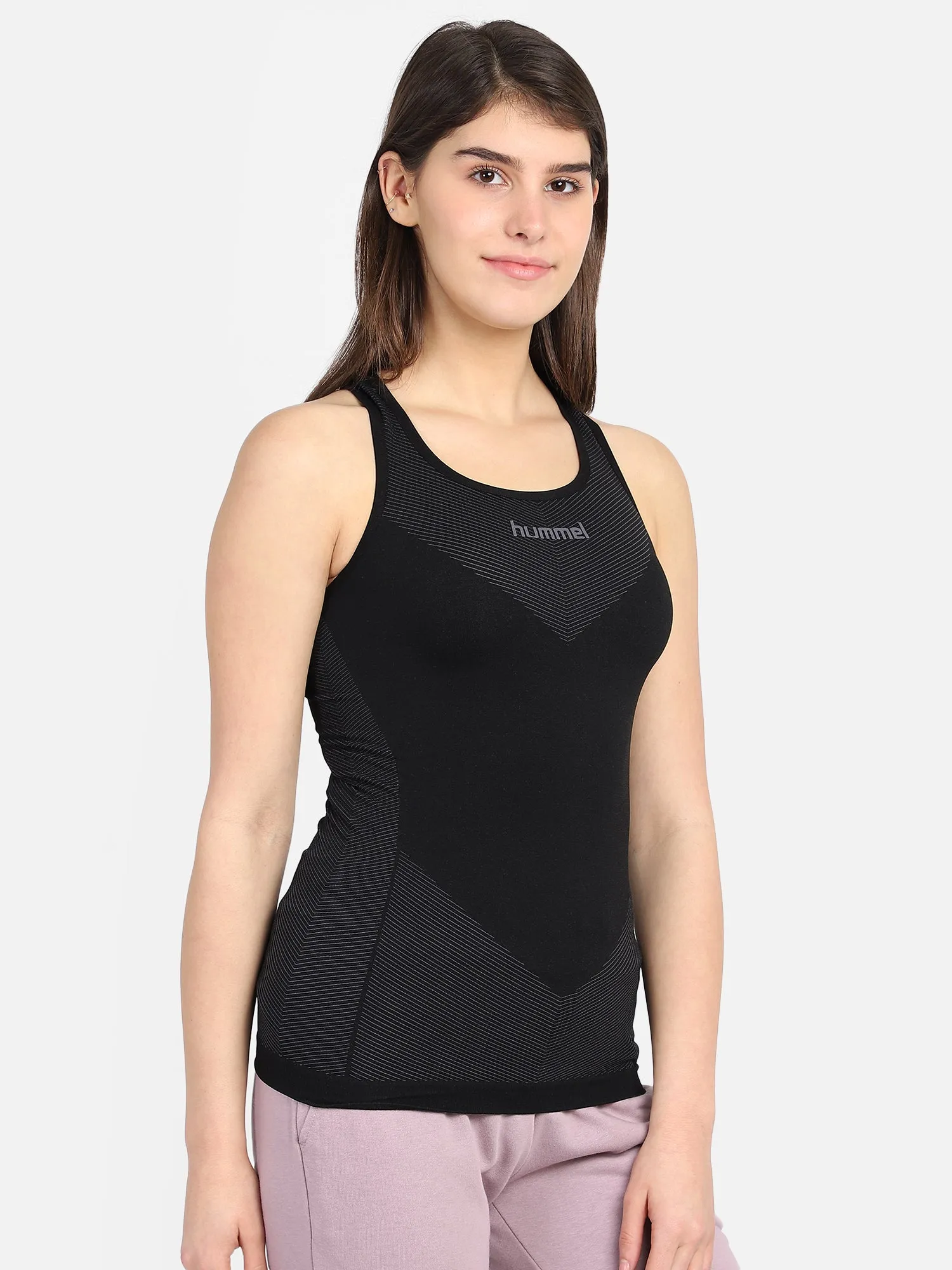 First Seamless Women Black Tank Top