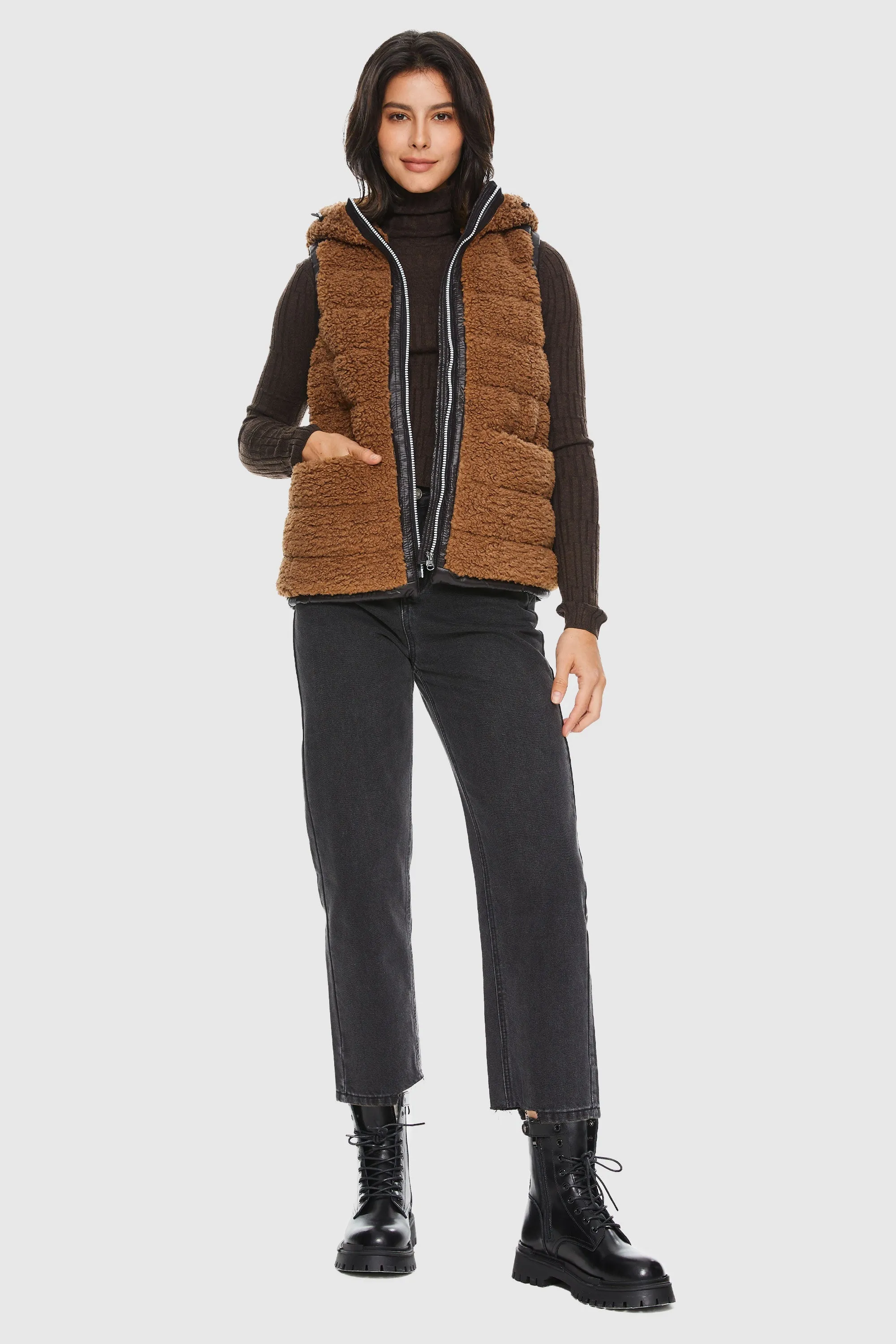 Fleece Fuzzy Casual Fleece Down Vest