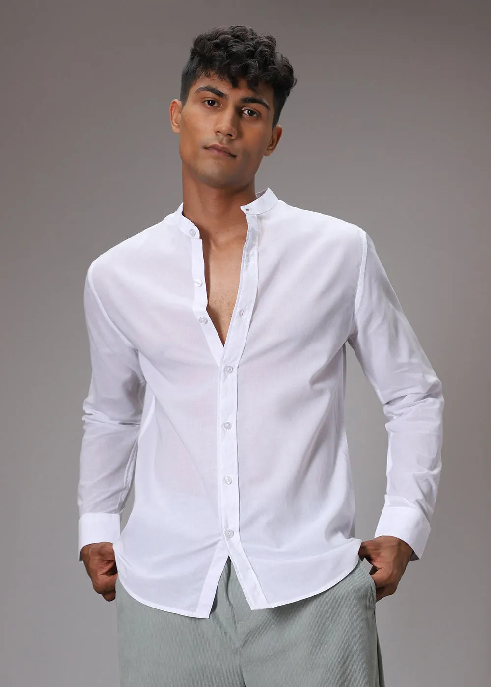 Glaze White Cotton Shirt