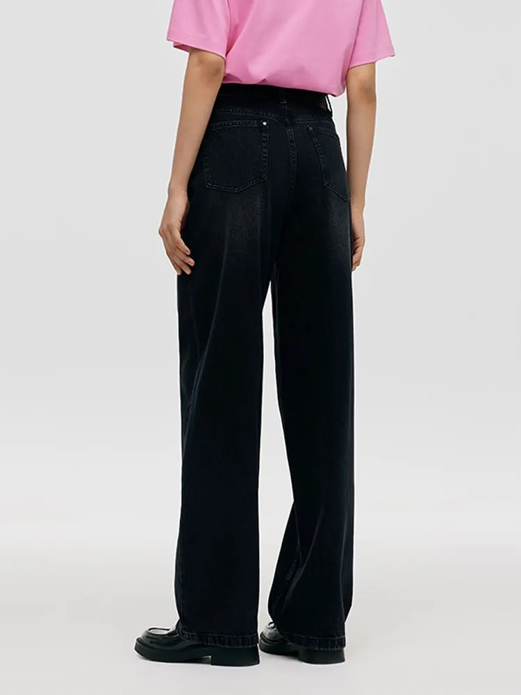 Glitter High-Waisted Straight Women Jeans