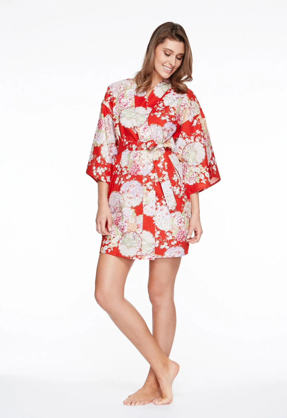 Graceful Circles Cotton Kimono Jacket