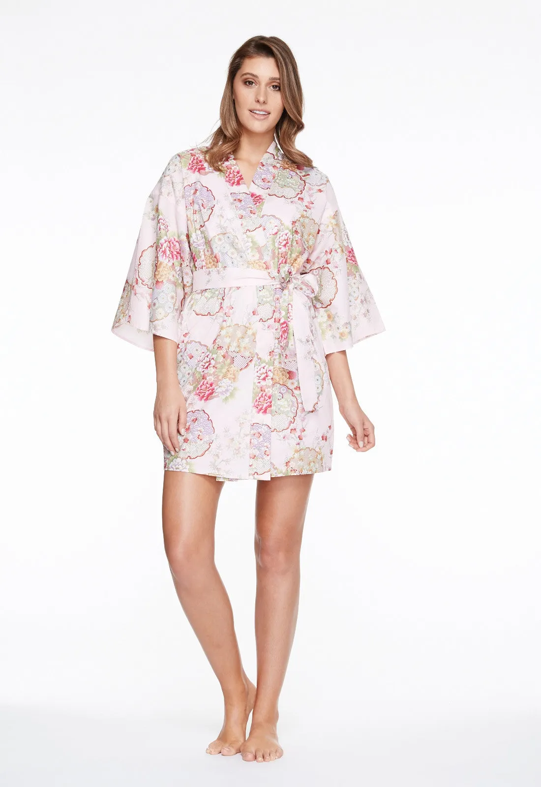 Graceful Circles Cotton Kimono Jacket