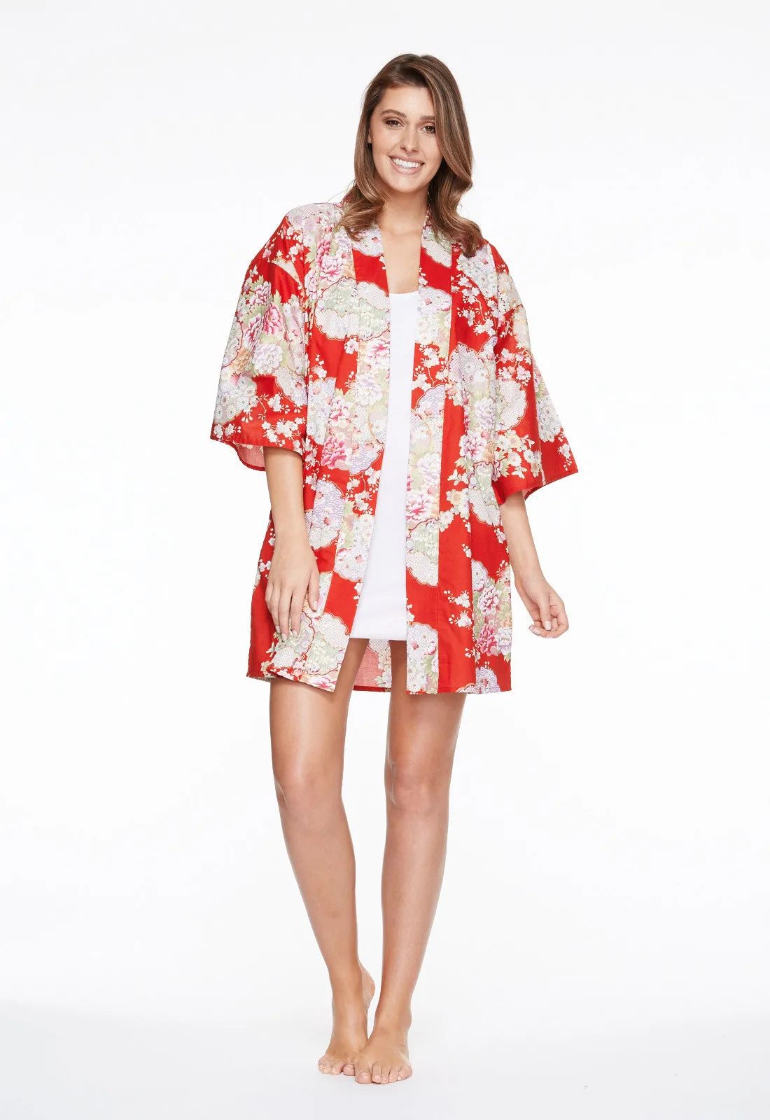 Graceful Circles Cotton Kimono Jacket