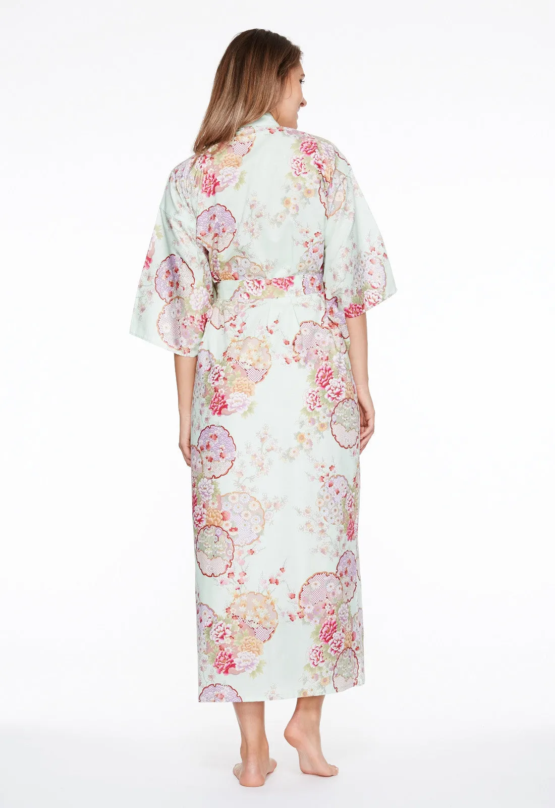 Graceful Circles Cotton Long Kimono